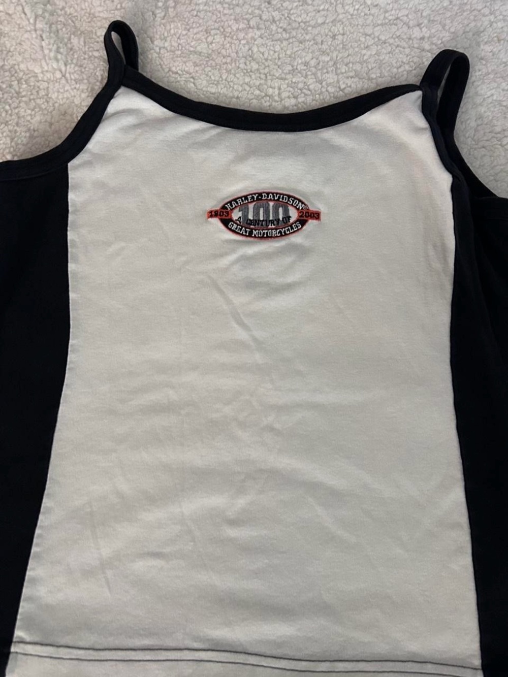 Harley-Davidson Black & White Colorblock Camisole with Logo